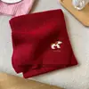 Bufanda cálida bordada de cachorro japonés lindo, suave y cómoda, bufanda tejida estilo universitario de invierno con lana, combinable con todo