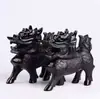 Par de ornamentos Kirin de obsidiana natural para atacado, para decoração de casa e escritório, proteção residencial, presentes, artesanato para hall de entrada, pedra de obsidiana