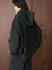 Louvre Invierno Nuevo Estilo Coreano de Moda Pantalones con Bolsillos de Solapa Simétricos con Capucha Abrigo de Lana Doble Cara Corto Holgado para Mujer