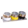 Suministros del Fabricante Tarro de Condimentos de Cocina de Acero Inoxidable 304 Juego de Tres Piezas con Salero y Estante de Almacenamiento Botella de Condimentos