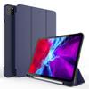Aplicável a 2021ipad pro11 capa protetora de três dobras para caneta AIR4 capa de couro de silicone resistente a quedas de quatro cantos 12.9