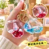 Colgante acrílico relleno de aceite con arena movediza, nube de sirena, llavero lindo, accesorio para mochila de estudiante, pequeño regalo exquisito