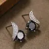 Brincos de zircônia com diamantes completos, estilo super fada, temperamento doce, simples e deslumbrantes, com toque de alta qualidade, joias compactas e brilhantes de nicho de luxo leve