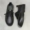 Estilo Británico Nuevo Modelo Estudiante Versión Coreana Zapatos de Mujer Jk Básicos Retro Zapatos de Cuero Negro Versátiles Estilo Japonés Planos de Punta Redonda