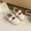 Zapatos Pequeños de Cuero Versátiles Estilo Francés Nueva Colección Primavera y Otoño Versión Coreana Zapatos de Princesa con Lazo para Niñas Suela Suave Zapatos de Vestir de Moda