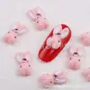 Manicure Novo Coelho Rosa Pequeno Coelho Branco Fofo Resina Diamante Joias Unha Coelho Fofo Diamante Desenho Animado Acessórios