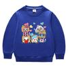 Primavera e outono de 2023 estilo coreano de desenho animado nova roupa infantil pequena e média suéter de gola redonda infantil manga longa algodão top para bebês masculino e feminino
