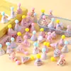 Chapéu Mini com Laço Estilo Coreano Decoração de Bolo Ornamento Pom-Pom Chapéu de Aniversário Decoração de Mesa de Confeitaria