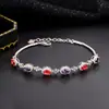 Pulsera de Plata de Ley S925 Color Tesoro Circonita Microincrustación para Mujer Nueva Explosión Transfronteriza Europea y Americana Joyería de Moda de Alta Gama