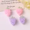 Dulces Aretes de Uva Transparentes y Realistas en 3D Estilo Dibujo Animado y Accesorios para el Cabello Tejidos a Mano con Cuentas