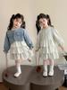 Traje de Vestido para Niña Estilo Otoño Falda Floral para Niña Pequeña Ropa para Niños Primavera y Otoño Chaqueta de Mezclilla para Bebé Conjunto de Dos Piezas