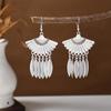 Aretes Étnicos Imitación Plata Miao Aretes Retro Largos con Borlas Atracciones Aretes Estilo Antiguo Aretes Miao para Mujer Venta al por Mayor