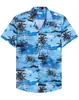 Camisa Hawaiana con Dibujos Animados Impresión 3D Cuello Redondo Manga Corta Sin Planchar Camisa para Hombre Top Casual