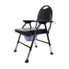 Silla de Inodoro Plegable Portátil de Acero al Carbono para Ancianos y Mujeres Embarazadas, Taburete de Baño Antideslizante para el Hogar