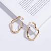 Pendientes geométricos exagerados de estilo frío transfronterizo europeo y americano, nuevos y populares en Internet, con diseño de moda, pendientes circulares de metal para mujer.