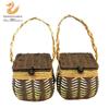 Fábrica atacado rattan Dragon artesanato hand-woven cesta de embalagem meio jin bule de chá quadrado