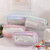 Estuche Rosa con Estrellas para Niña de Gran Capacidad, Bolsa de Papelería Multifuncional de Alto Valor para Almacenamiento de Escritorio para Estudiantes