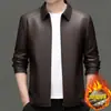 Nuevo Producto 2025 Chaqueta de Cuero para Hombre Primavera y Otoño Chaqueta para Hombre Cuello Alto Holgada Casual Chaqueta de Cuero Chaqueta de Moda para Hombre