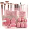 Conjunto Transfronteiriço de 20/33/40 Peças de Ferramentas de Maquiagem de Beleza, Esponja Suave para Maquiagem, Uso Duplo para Aplicação de Maquiagem Seca e Úmida