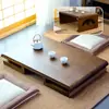 Mesa Pequena para Janela de Canto em Madeira Maciça, Mesa de Centro Tatame Dobrável, Mesa de Chá Zen Japonesa, Mesa de Estudo Chinesa, Mesa Baixa de Chão, Mesa Kang