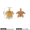 Pingente de Tartaruga Personalizado em Aço Inoxidável Estilo Marinho DIY Feito à Mão Acessórios para Colar em Aço Titânio Venda por Atacado