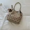 Bolso tote de lunares estilo coreano nuevo 2026, gran capacidad, moda retro, estilo relajado, casual, chic y adecuado para ir al trabajo