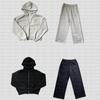 Cardigan Jaqueta Solta Confortável Bordado de Letra Simples Casual Estilo de Rua Moda Versátil Moletom Calça de Moletom