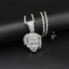 Collar con colgante de retrato del cantante de hip-hop europeo y americano xxxtentacion Diamante personalidad genial joyería hiphop