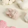 Pequeños accesorios de lana color crema de lindo gato de dibujos animados rizado, adornos para el cabello, accesorios para la ropa, broches, colgantes y figuritas pequeñas