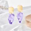 Pendientes de pétalos de rosa de alta gama con diseño de hojas y flores grandes exageradas de estilo europeo y americano, de plata 925 para mujer.