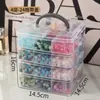 Caixa de armazenamento de pulseiras de mão material de joalheria com miçangas caixa de pulseiras de mão transparente compartimento portátil multifuncional de mesa joias joalheiro