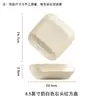 Pratos Novos Estilo Branco Leite e Verde Leite, Pratos Quadrados Cerâmicos Domésticos, Pratos Redondos, Pratos Fundos Grandes para Sopa de 8 polegadas