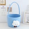 Cesta Vacía de Recuerdo para Bebé de un Año Regalo de Cumpleaños para Niños Canasta Tejida de Hilo de Algodón para Llevar a Mano Caja Vacía