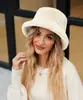 P0231 directo de fábrica transfronterizo sombrero de pescador de felpa para mujer multicolor todo a juego sombrero de cubo europeo y americano engrosado cálido