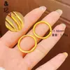 Tienda de Oro Mismo Estilo Pulsera Anillo Liso Tradicional Chapada en Oro para Mujer, Pulsera Sólida de Loto, Pulsera de Lujo Ligero de Moda, Regalo para Novia