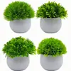 Combinación Semiesférica de Plantas Verdes Artificiales para Decoración del Hogar, Pequeños Adornos Florales, Macetas Pequeñas de Flores Falsas de Plástico, Flores de Bonsái Pequeñas