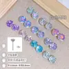 Pendientes de Piercing Brillantes y Coloridos de Cristal Swarovski Corte Rosa de 8 mm Clavijas Irregulares para Oreja Cartílago de la Oreja Lóbulo de la Oreja Producto Terminado