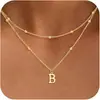 Collar con Colgante de Inicial de 26 Letras Transfronterizo Europeo y Americano de Amazon Exquisito Chapado en Cobre Oro de 14K Personalizado Simple Moda Joyería