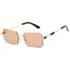 Gafas de Sol de Moda Sin Marco Estilo Nuevo, Gafas de Sol de Borde Cortado de Moda Europeas y Americanas, Gafas de Sol Personalizadas de Color Gelatina, Gafas de Sol Sin Marco