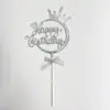 Inserto de Plástico para Pastel de Repostería Personalizado Tridimensional Transfronterizo Corona Infantil Decoración Feliz Cumpleaños Inserto Postre de Fiesta
