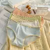 Nova Roupa Íntima Doce de Algodão Puro de Cintura Média, Antibacteriana e Amiga da Pele, Shorts Feminino, Estilo Fresco Simples que Cobre o Quadril