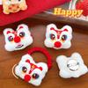 Muñeco de Peluche Danza del León de Año Nuevo Accesorios para el Cabello Moda Nacional Muñeco Decorativo Broche Corazón de Niña Pasador para Cola de Caballo