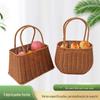 Imitação Rattan tecido plástico cesta de compras Orelha viva Bolsa Cesta Flor Cesta Vegetal Acompanhando Cesta de Armazenamento de Presente