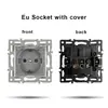Tipo 82 Eu Estándar Europeo Estilo Alemán Panel de Vidrio Gris Interruptor Enchufe Componente Funcional Tipo C Carga Combinación