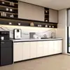Combinación de barra de té y aparador de lujo ligero, adecuada para uso en el hogar, la oficina o la empresa, con un diseño de montaje en pared y una encimera de mármol para lavar y cortar
