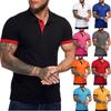 Polo informal ajustado de manga corta para hombre, diseño básico, camiseta clásica de manga corta, ropa de comercio exterior para hombre