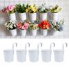 Vaso de flores de ferro forjado preto transfronteiriço pendurado vaso pendurado gancho destacável balde planta verde carnuda varanda cerca vaso de flores