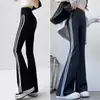 Pantalones de mujer acampanados tipo tiburón, nueva colección primavera/otoño 2026, de cintura alta, talla grande, diseñados para hacer que las mujeres se vean más delgadas, pantalones de yoga acampanados