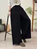 Otoño 2026 Color Sólido Doble Capa Gasa Pantalones Rectos Cintura Elástica Artísticos para Mujer Sueltos Largos Talla Grande Transfronterizo