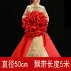Bola de flores de corte de cinta, ceremonia de inauguración, bola de flores roja grande premiada, flor de tela de seda roja grande, entrega de coche, flor roja grande, bola de flores de boda